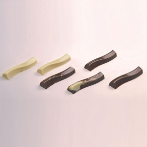 Snack Chocolate 11.2 x 3.3 x H 1.55 cm - Polycarbonate Wave mould, 8 cavities - Img 2