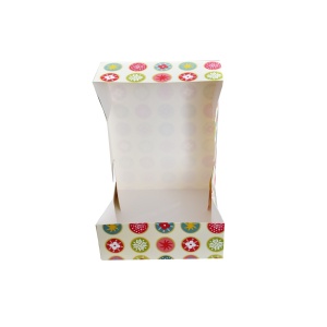 Square Desert Box, Cardboard Kaleidoscope Design 22 x 22 x H 8 cm - Img 4