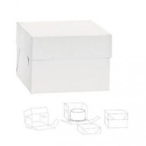 Square Dessert / Cake Box, White Cardboard, 30.5 x 30.5 x H 30 cm - Img 2