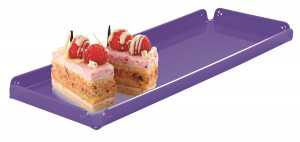 Straight-edged tray, White Plexiglas, 40 x 14.5 x H 2 cm - Img 3
