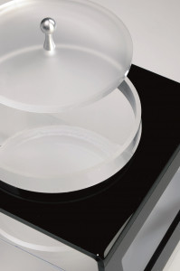 Suport cu 2 Cutii Multiuz Capac Detasabil, Plexiglas Negru/Transparent, 35.5 x 17.5 x H 12 cm - Img 2