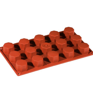 Szilícium Octogon forma Ø3.8xh2.6cm, 15 üreggel