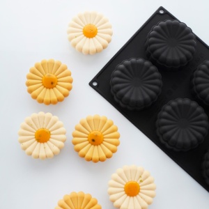 Szilikon Daisy forma Ø 7,1 x H 3,2 cm, 6 üreg, 91 ml - Img 2