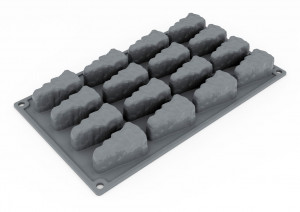 Szilikon Gourmand sajtforma 5,7 x 3 x H 2,7 cm, 16 mélyedés, 26 ml - Img 3