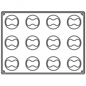 Szilikon Hold forma, Egyadagos Ø 6 x h 5 cm, 100 ml, 12 üregű - Img 2