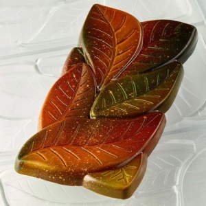 Tablete Ciocolata 15.4 x 7.7 x H 1.1 cm - Matrita policarbonat Frunze, 3 cavitati, 100 gr