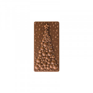 Tablete Ciocolata 15.4 x 7.7 x H 1.3 cm - Matrita policarbonat Bubble Tree, 3 cavitati, 100 gr