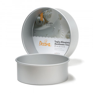 Tava Blat Rotunda Margini Drepte, Ø 23 x H 10 cm, Aluminiu Anodizat