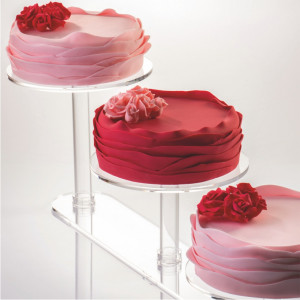 Torta / büféállvány, lineáris modell, 3 polc, átlátszó plexi, 88 x 26 x H 26 cm - Img 4