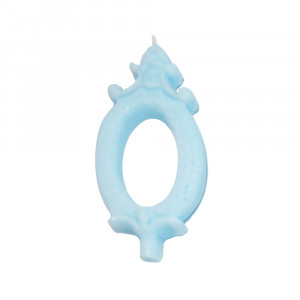 Torta gyertya H 8,5 cm, figura 0, Kék