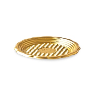 Tray Round Tray Gold Display Ø 18 x H 1 cm, 100 pcs
