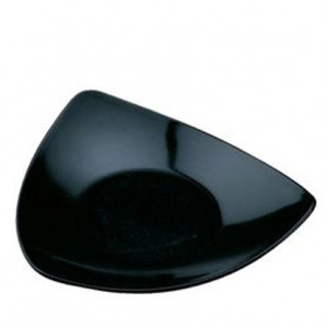 Triangle Dishes Ø 9 x H 1.5 cm, Black Plastic, Set 100 pcs - Img 1