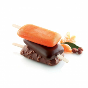Комплект силиконови формички за ледени пуканки Ice Pop, 2 силиконови формички x 6 кухини. 3,7 - 5,5 x 9 - 10,5 x H 2,2 x 1,35 cm, 100 пръчици - Img 2