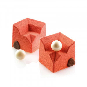 Силиконова форма за единични порции Sweet Corner 5,2 x 5,2 x H 5,07 cm, 28 кухини, 102 ml, (SQ021) - Img 1