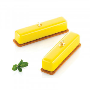 Силиконова форма Eclair Stripes 13 x 2,8 x H 2,8 cm, 8 кухини, 95 ml - Img 1