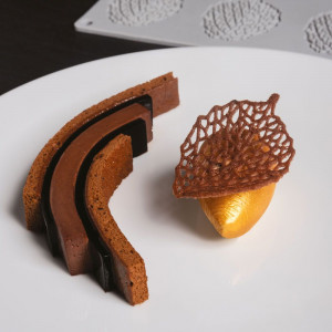 Силиконова форма Gourmand Leaves 7,3 x 5,5 x H 0,2 cm, 8 кухини - Img 5