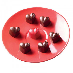 Силиконова форма Silikomart Praline Praline Heart 3 x 2,2 x H 2,5 cm, 10 ml, 15 кухини (SCG01) - Img 2