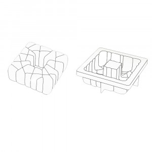 Силиконова 3D торта 3D квадрат 15x15xH5.5cm - Img 2