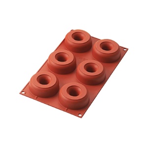 Силиконови понички Ø 7,5 x H 2,8 cm, 6 кухини (SF170) - Img 1