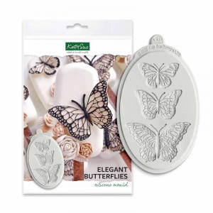 Силиконов калъп Елегантни пеперуди 5,4 - 6 - 8,5 x 3,4 - 4 - 5 cm