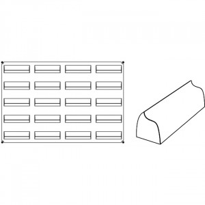 Форма Pavoflex 60x40cm Преместване 12x3.5xh3.6cm, 20 кухини, 110 ml - Img 2