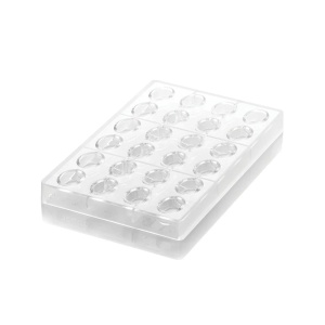 Формичка от поликарбонат 24 Овал от пралина, 3,3 x 2,3 x H 1,5 cm, 17,5 x 27,5 cm (CH014), 8,5 ml - Img 2