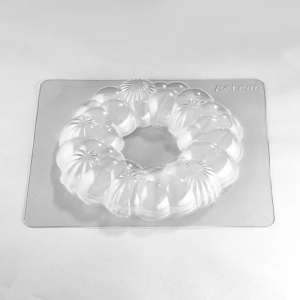 3D коледен венец, Ø 18 x H 5,5 см, пластмасова подложка Комплект подложки 2 предмета Шоколад - Img 4