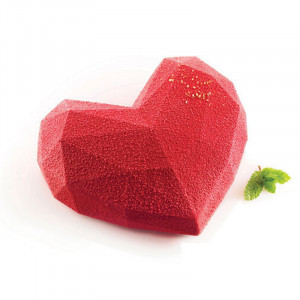 3D Оригами Любовно сърце Оригами Силиконова форма за торта 15 x 13,5 x H 5,5 cm - Img 3