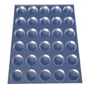 80 x 60 cm Meat Loaf Tray - 30 cavities Ø 8.5 / 9.5 cm, Aluminium Board - Img 1