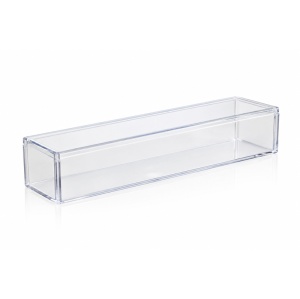 Átlátszó desszertdoboz fedéllel, 38,6 x 11,2 x H 7,2 cm, 2300 ml, plexiüveg - Img 1