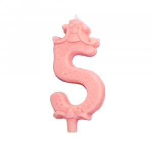 Cake Candle H 8.5 cm, Figure 5, Pink - Img 1