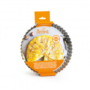 Cake Tray with Scalloped Edges and Removable Base, Ø 20 x H 3.5 cm, Non-stick Steel - Img 2
