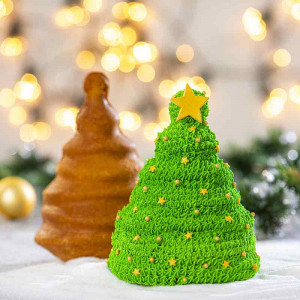 Copt 3D Christmas tree shape, 15 x 10 x H 20 cm, Non-stick aluminium - Img 4
