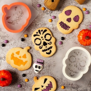 Decupatoare Plastic Halloween - Craniu, 6 x 9 x H 2.2 cm - Img 3
