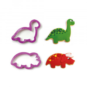 Dinosaurs - Plastic Cutters R 9 and 10 x H 2.2 cm, 2 pcs - Img 1