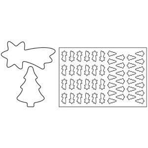 Dough cutting plate with fir tree and comet decoration Ø8 cm - Img 2