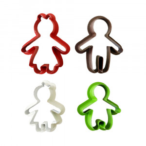 Figurine Ginger - Decupatoare Plastic Ø 8 - 11 x H 2.2 cm, Set 4 Buc - Img 3