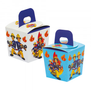 Fireman Sam Party Boxes, Waterproof Cardboard, 7 x 7 x H 8 cm, 6 pcs - Img 1