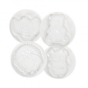 Funny Animals - Decupatoare Plastic cu Extractor Ø 8 cm, Set 4 Buc - Img 1
