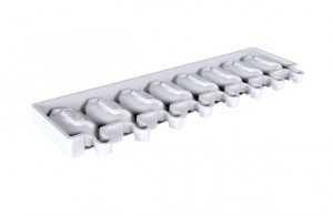 GEL18 3D Mini Wave GEL18 Mini форма за сладолед, 2 форми x 8 кухини 6,9 x 3,8 x H 2,2 cm, 37 ml, 100 пръчици - Img 2