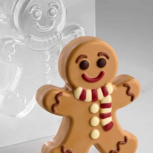 GingerMan 3D, 12.8 x 16 x H 4 cm, Set Matrite Plastic 2 Subiecte Ciocolata