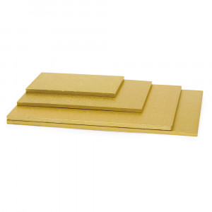 Golden Rectangular Cake Tray, 40 x 30 x H 1.2 cm - Img 2