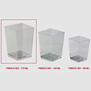 Kockás pohár 175 ml, 5,5 x 5,5 x H 8 cm, készlet 100 db - Img 3