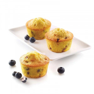 Közepes szilikon muffinforma Ø 6,8 x H 3,8 cm, 6 mélyedés, 119 ml - Img 2
