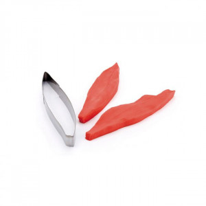 Lalea Frunze - Decupator Inox si Mulaj Silicon 8.3 x 2 cm, Set 3 Buc - Img 1