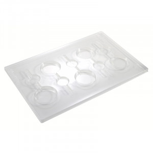 LolliPops Model Round, Plastic Plastic Mould 10 Cavities Ø 5 x H 0.9 cm, Set of 2 Pieces - Img 2