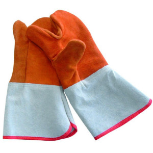 Manusi Piele pentru Cuptor, cu 3 Degete, L 35 x 15 cm