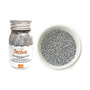 Metallic Silver Metallic Sugar Pearls Ø 1.5mm, 100 gr - Img 3