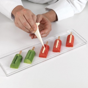 Mini Chic Silicone Ice Cream Mould, 2 moulds x 8 cav. 6.9 x 3.8 x H 1.8 cm, 38 ml, 100 sticks - Img 5