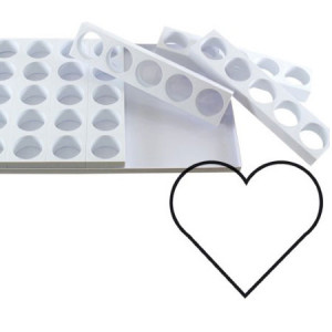 Monoportii Inima 8 x 6 x H 4 cm - Set 7 Matrite Formare 35 Produse, Tava 60 x 40 cm - Img 2